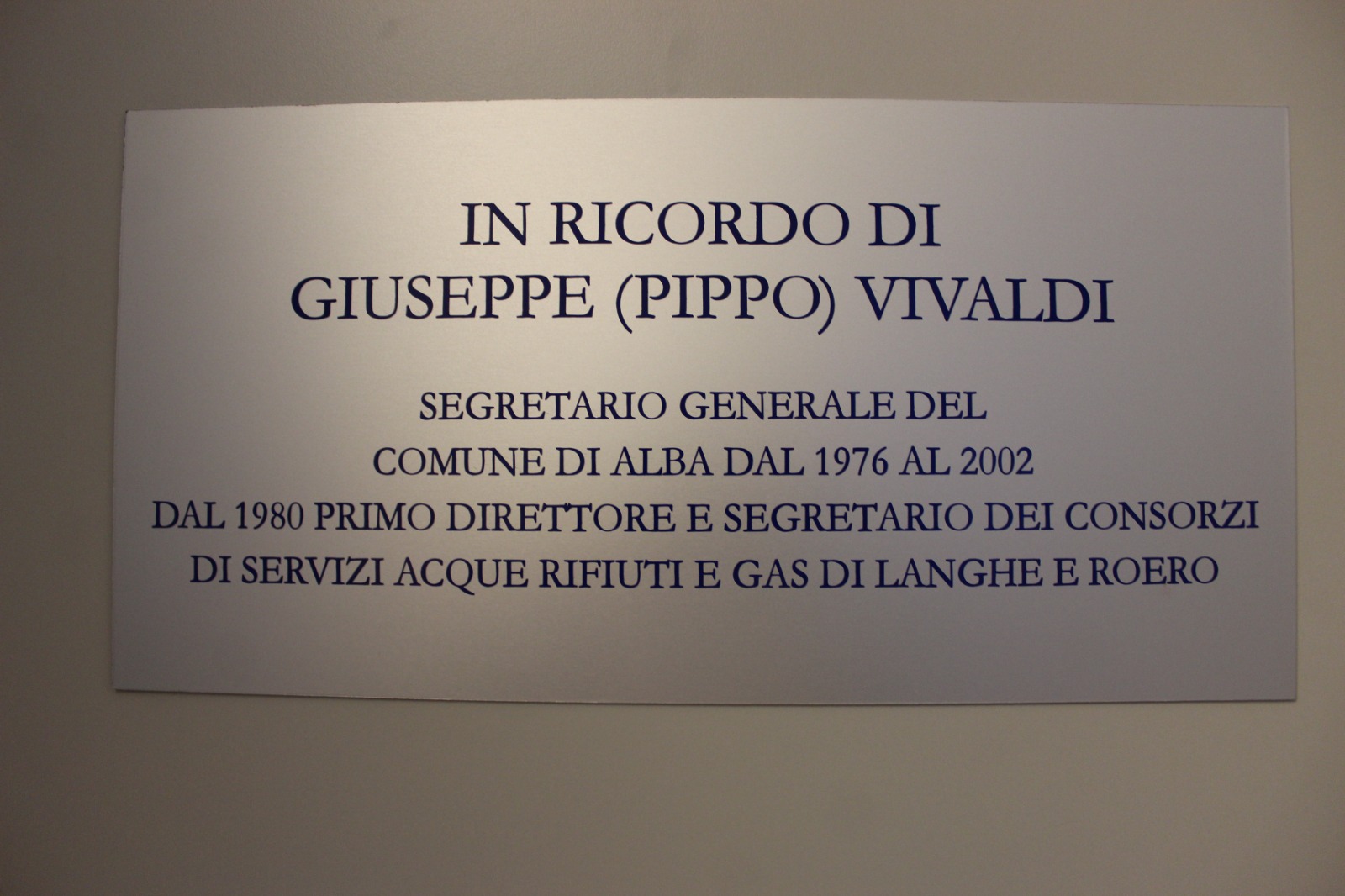 Una sala del Palazzo comunale intitolata a Pippo Vivaldi