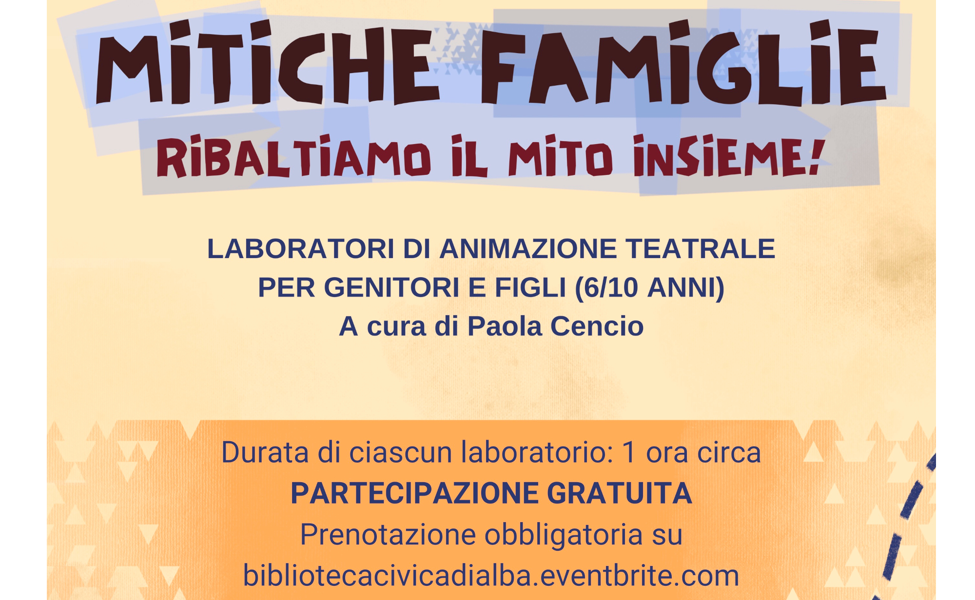 “Mitiche famiglie”: laboratori di animazione teatrale per genitori e figli