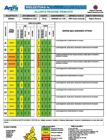 Allerta precipitazioni - Figure 1